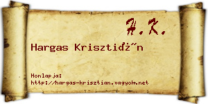 Hargas Krisztián névjegykártya